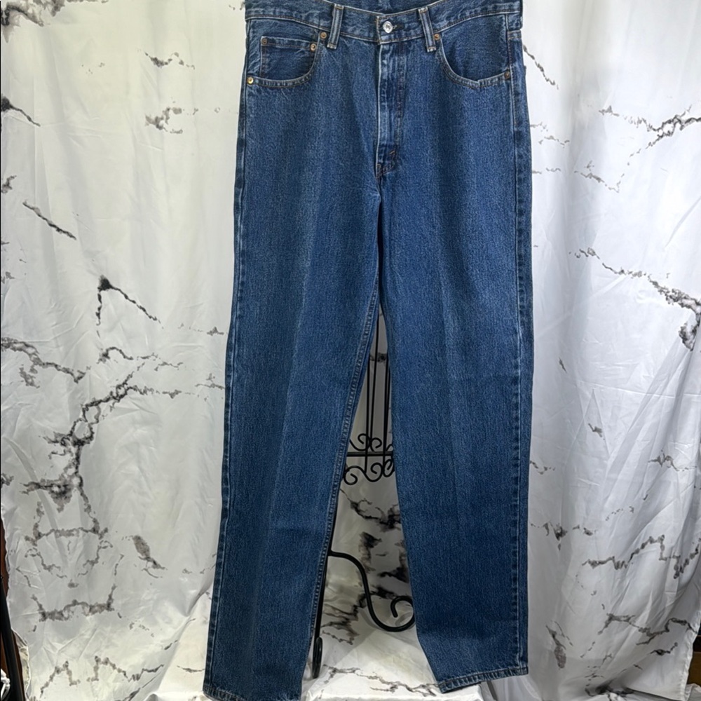 Levi's 550 Straight Leg Jeans Classic Wash Denim Relaxed Fit Tall